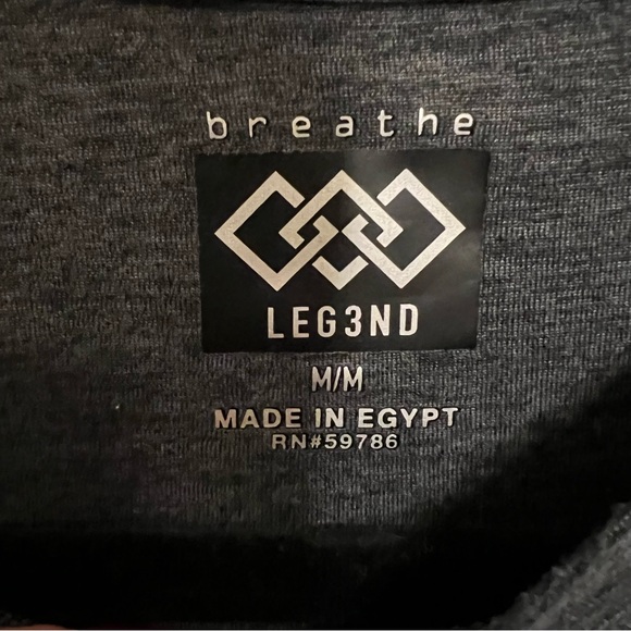 Men's Gray LEG3ND Long Sleeve Shirt Athletic Workout Fitness Comfort Casual Gym - Picture 3 of 6